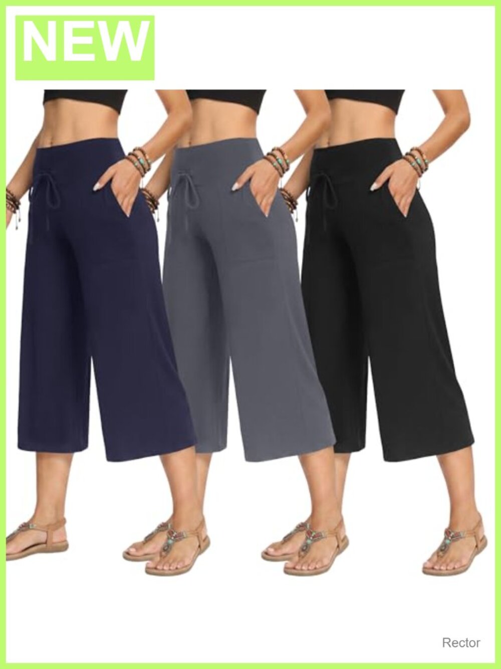 Women's Wide Leg Yoga Lounge Pants with Pockets 3 Pack